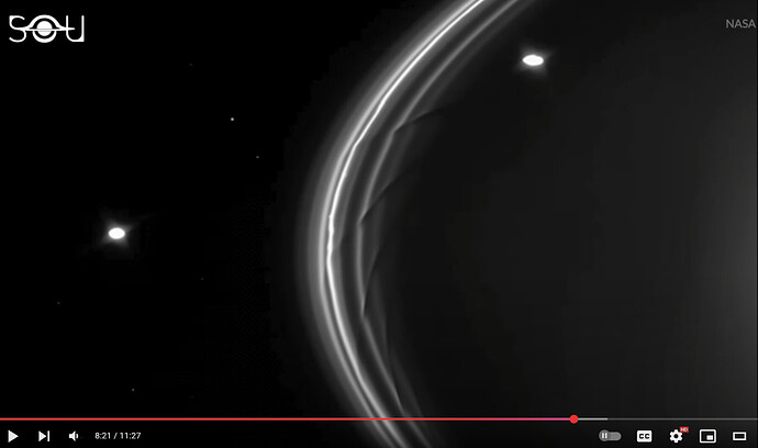 saturn moon and waves from moon