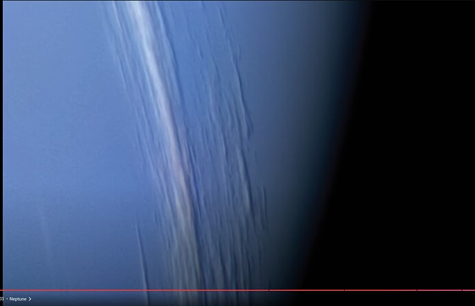 Voyager 2 passing by neptune final snap , clouds look weird not how it should be